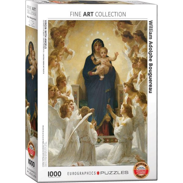 Puzzle Da 1000 Pezzi - Puzzle - Vergine Maria Con Angeli Di Bouguereau + Cornice In Alluminio Per Puzzle Da 1000 Pezzi-image