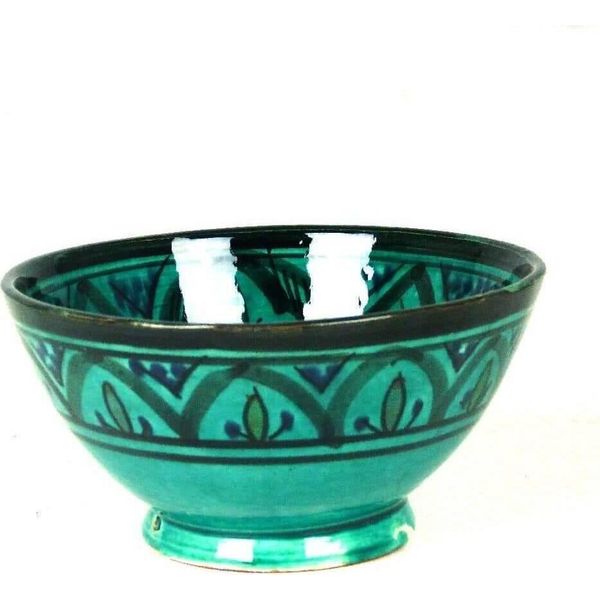 Ciotola Orientale Marocchina In Ceramica Insalata Di Frutta In Ceramica Ciotola Di Riso Decorazione Grande, Verde-image