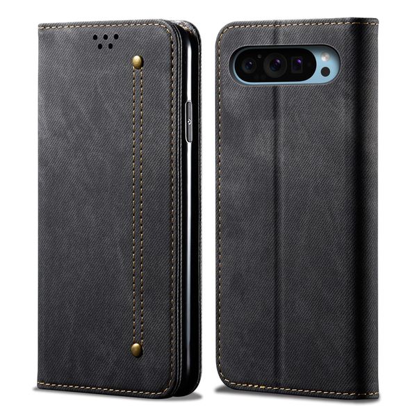 Custodia Per Google Pixel 9 / Pixel 9 Pro, Custodia A Portafoglio In Pelle Con Chiusura Magnetica E Supporto Nero-image