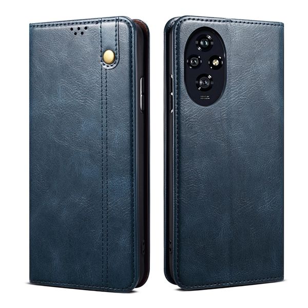 Custodia Per Honor 200 In Pelle Flip Case Portafoglio Con Funzione Stand Blu-image