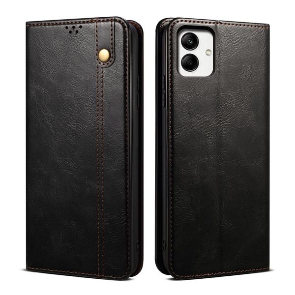 Custodia Per Samsung Galaxy A05 In Pelle Flip Case Portafoglio Con Funzione Stand Nero-image