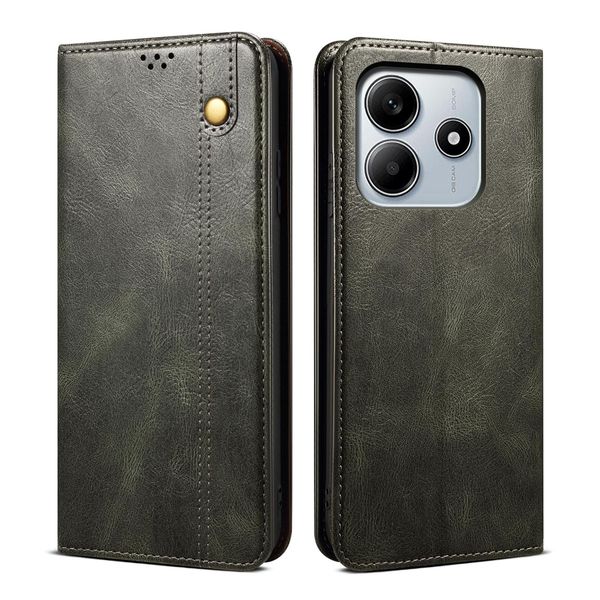 Custodia Per Xiaomi Redmi Note 14 5G Pelle Flip Case Portafoglio Con Funzione Stand Verde-image