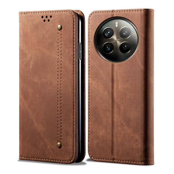 Custodia Per Realme 12 Pro/Realme 12 Pro+, Custodia A Portafoglio In Pelle Con Chiusura Magnetica E Supporto Marrone-image