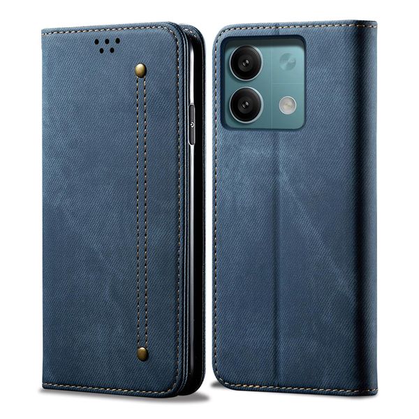 Custodia Per Xiaomi Redmi Note 13 4G, Custodia A Portafoglio In Pelle Con Chiusura Magnetica E Supporto Blu-image