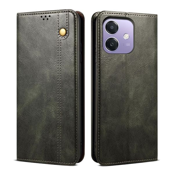 Custodia Per Oppo A3 A3X 5G/4G Pelle Flip Case Portafoglio Con Funzione Stand Verde-image