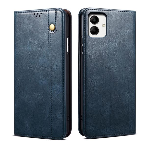 Custodia Per Samsung Galaxy A05 In Pelle Flip Case Portafoglio Con Funzione Stand Blu-image