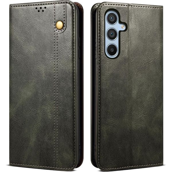 Custodia Per Samsung Galaxy A24 4G In Pelle Flip Case Portafoglio Con Funzione Stand Verde-image