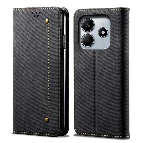 Custodia Per Xiaomi Redmi Note 14 5G, Custodia A Portafoglio In Pelle Con Chiusura Magnetica E Supporto Nero-image
