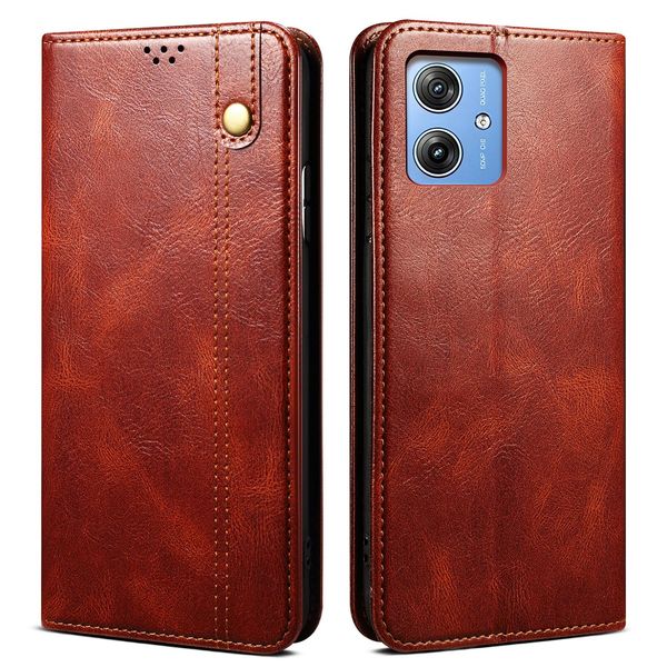 Custodia Per Motorola Moto G54 /G54 Power In Pelle Flip Case Portafoglio Con Funzione Stand Rosso-image