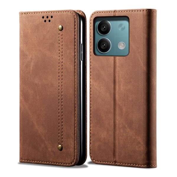 Custodia Per Xiaomi Redmi Note 13 Pro 5G, Custodia A Portafoglio In Pelle Con Chiusura Magnetica E Supporto Marrone-image