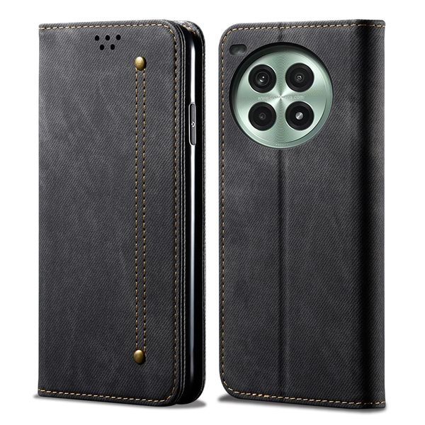Custodia Per Oneplus Ace3 Pro, Custodia A Portafoglio In Pelle Con Chiusura Magnetica E Supporto Nero-image
