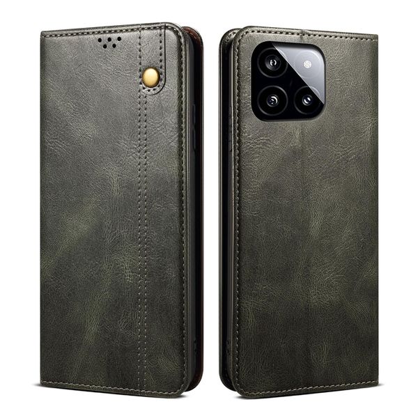 Custodia Per Xiaomi Redmi K70E Pelle Flip Case Portafoglio Con Funzione Stand Verde-image
