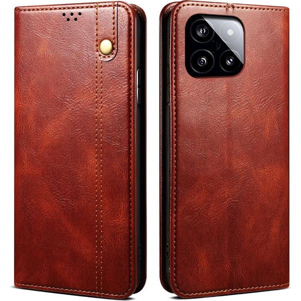 Custodia Per Xiaomi Redmi K70E Pelle Flip Case Portafoglio Con Funzione Stand Rosso-image