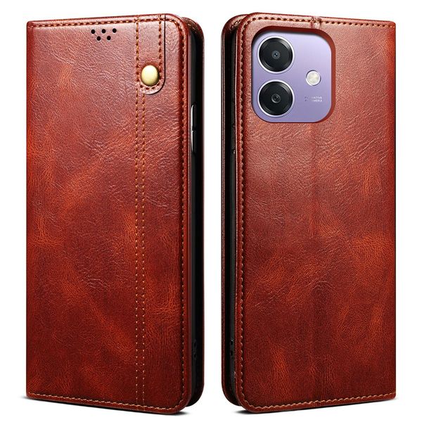 Custodia Per Oppo A3 A3X 5G/4G In Pelle Flip Case Portafoglio Con Funzione Di Stand Rosso-image