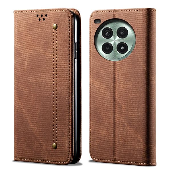 Custodia Per Oneplus Ace3 Pro, Custodia A Portafoglio In Pelle Con Chiusura Magnetica E Supporto Marrone-image