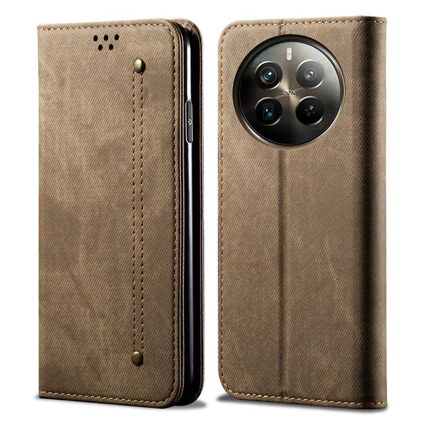 Custodia Per Realme 12 Pro/Realme 12 Pro+, Custodia A Portafoglio In Pelle Con Chiusura Magnetica E Supporto Khaki-image