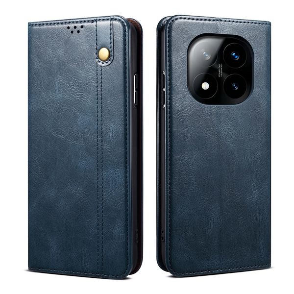 Custodia Per Xiaomi Redmi Note 14 Pro 5G In Pelle Flip Case Portafoglio Con Funzione Di Stand Blu-image
