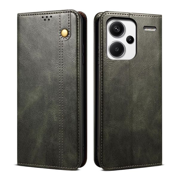 Custodia Per Xiaomi Redmi Note 13 Pro+ In Pelle Flip Case Portafoglio Con Funzione Stand Verde-image