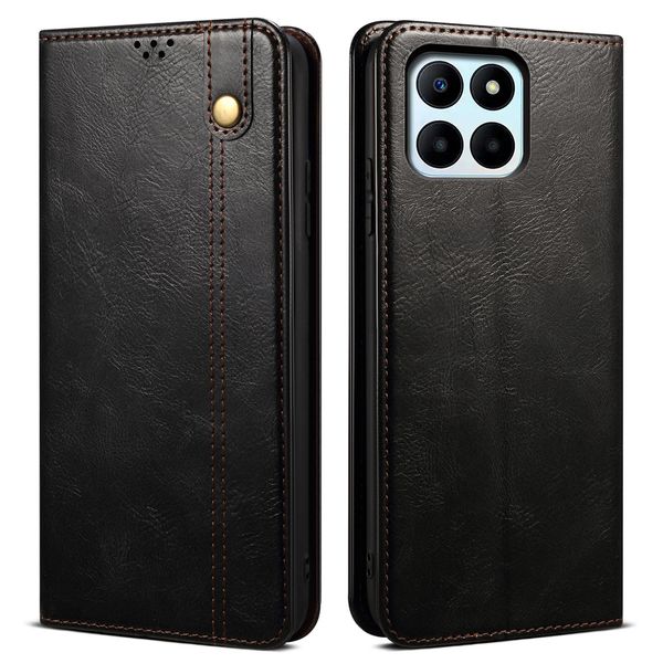 Custodia Per Honor X6B In Pelle Flip Case Portafoglio Con Funzione Stand Nero-image