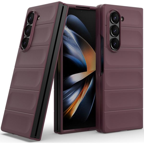 Custodia Per Samsung Galaxy Z Fold 6 Custodia Rigida Pc Opaca Antiurto Antiscivolo Borgogna-image