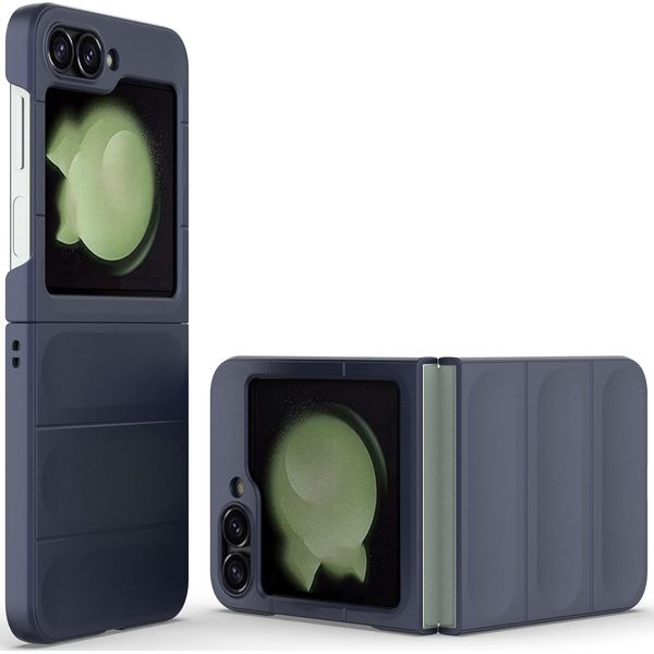 Custodia Per Samsung Galaxy Z Flip 6 / Z Flip 7 Fe Custodia Rigida Pc Opaca Antiurto Antiscivolo Blu Scuro-image