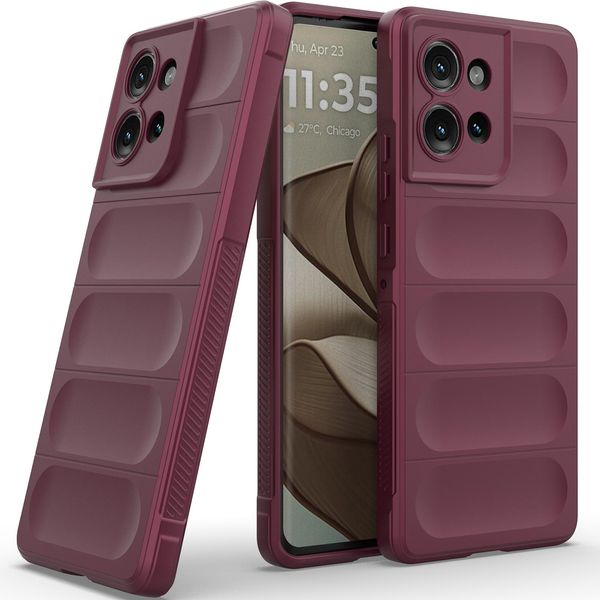 Custodia Per Motorola Edge 50 Custodia Protettiva In Silicone Tpu Morbido Antiurto Plum-image