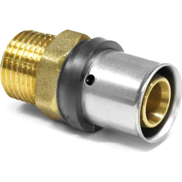 Pipetec Press Transition From Aluminium Composite Pipe 32 X 3 Mm To 1" External Thread : 32 X 3 Mm - 1 Inch Size: 32 X 3 Mm - 1 Inch"-image