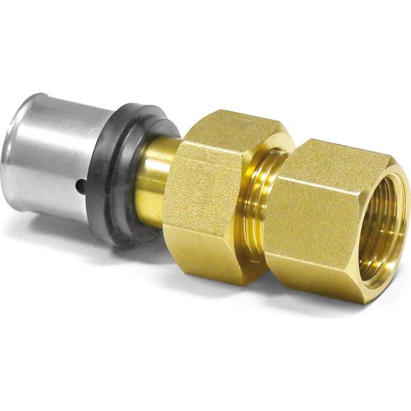 Raccordo Di Transizione A Pressare Pipetec 2 Pezzi Da Tubo Composito In Alluminio 20 X 2 Mm A 1/2" Filettatura Interna: 20 X 2 Mm - 1/2 Pollice Dimensione: 20 X 2 Mm - 1/2 Pollice"-image