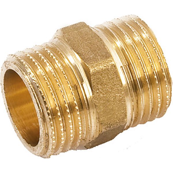 Nipplo Doppio Da 1 1/2" In Ottone Con Esagono: 1 1/2 Pollice Dimensioni: 1 1/2 Pollice"-image