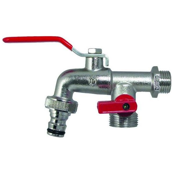 Valvola A Sfera Doppia Da 1/2 Pollice Per Il Collegamento A Parete Per L'erogazione Di Acqua Fredda O Calda In Casa E In Giardino Senza Uso Come Acqua Potabile-image