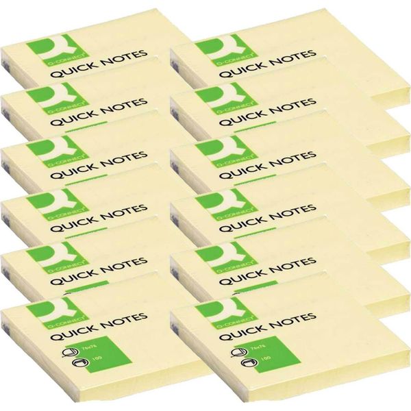 Appunti Q-Connect KF10502, 76 X 76 Mm, 12 X 100 Fogli, Giallo-image