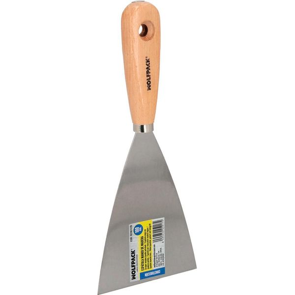 Wolfpack Linea Profesional Coltello Da Stucco Con Manico In Legno E Lama In Acciaio Da 100 Mm. Spatola Da Gesso, Spatola Da Pittore, Coltello Da Stucco, Spatola Da Cartongesso, Ecc.-image