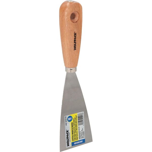 Coltello Da Stucco Wolfpack Linea Profesional Con Manico In Legno E Lama In Acciaio Da 60 Mm. Spatola Per Gesso, Spatola Per Pittori, Coltello Per Stucco, Spatola Per Cartongesso, Ecc.-image