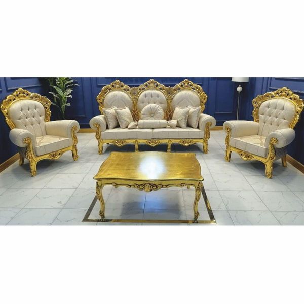 Casa Padrino Set Da Soggiorno Barocco Crema / Oro - Mobili Barocchi-image