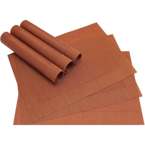 Tovaglietta Borda 6 Pezzi In Terracotta Arancione Come Decorazione Della Tavola-image