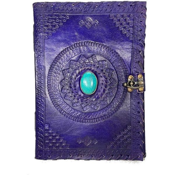 Roogu Blue Eye Din B5 Quaderno In Pelle Quaderno Per Schizzi Carta Di Cotone Fatto A Mano India-image