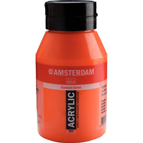 Bottiglia Di Vernice Acrilica Amsterdam Serie Standard 1000 Ml Vermiglio 311-image