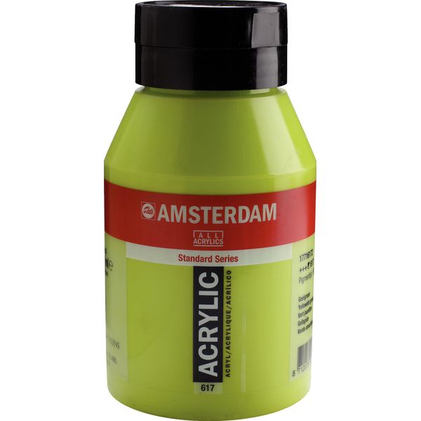 Bottiglia Di Vernice Acrilica Amsterdam Serie Standard 1000 Ml Giallo-Verde 617-image