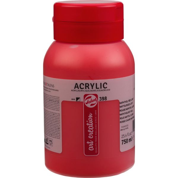 Talens Art Creation Bottiglia Di Vernice Acrilica 750 Ml Naftolo Rosso Chiaro 398-image