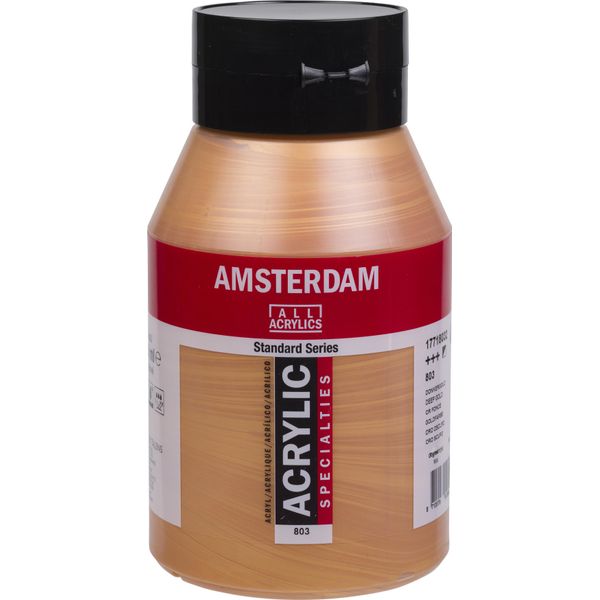 Bottiglia Di Vernice Acrilica Amsterdam Serie Standard 1000 Ml Colore Oro 803-image