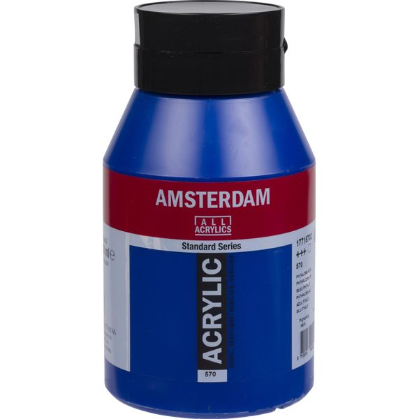 Amsterdam Serie Standard Flacone Di Vernice Acrilica 1000 Ml Blu Ftalo 570-image