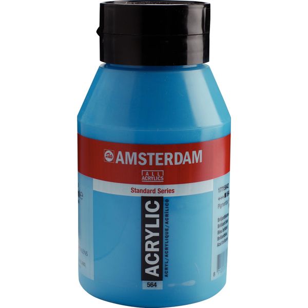 Amsterdam Serie Standard Flacone Di Vernice Acrilica 1000 Ml Blu Brillante 564-image