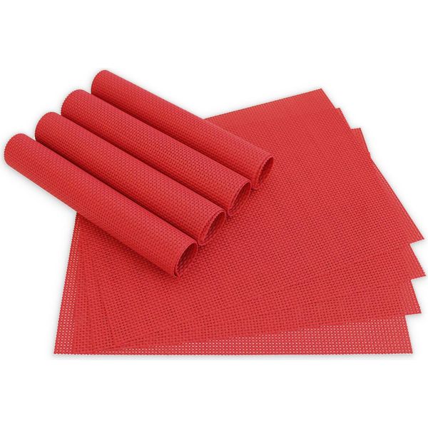 Set Di 8 Tovagliette Elegance Rosse Come Tovagliette Da Tavolo-image