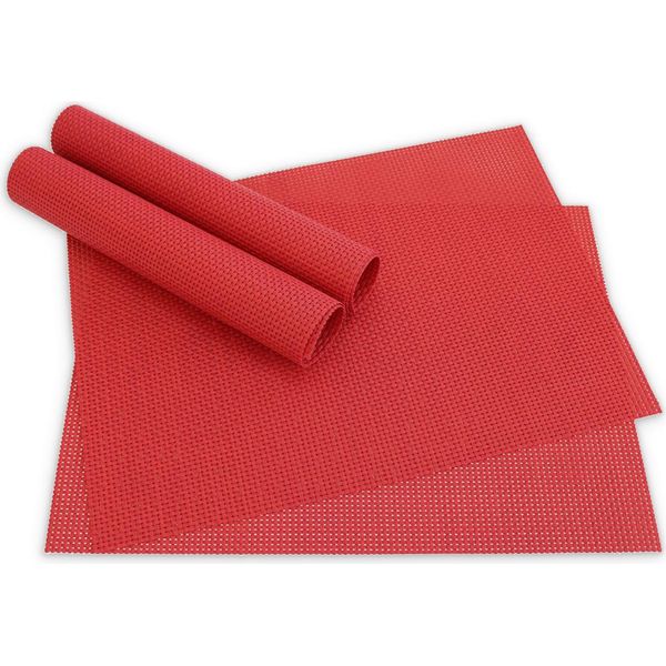 Set Di 4 Tovagliette Elegance Rosse Come Tovagliette Da Tavolo-image