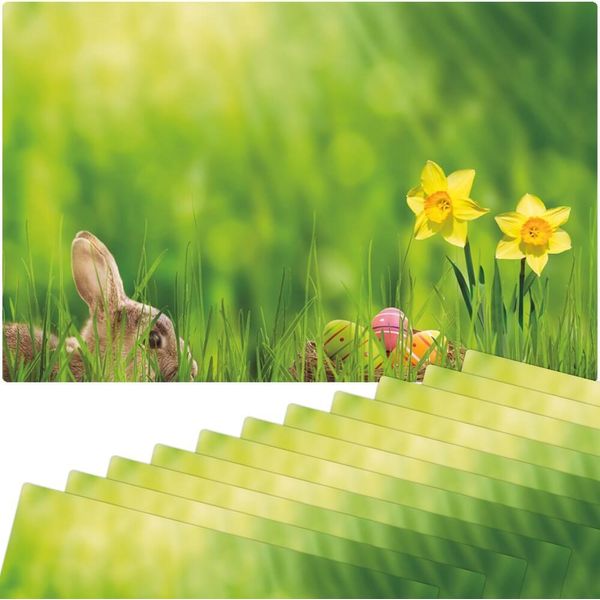 Set Di 12 Tovagliette Lavabili Con Fiori Di Pasqua Narcisi-image