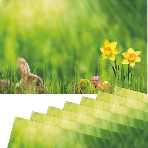 Set Di 8 Tovagliette Lavabili Con Fiori Di Pasqua Narcisi-image