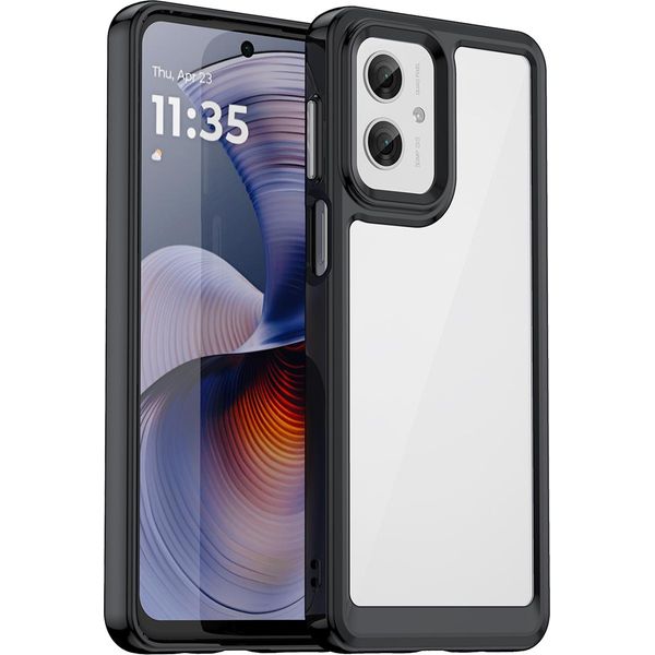 Custodia Per Motorola Moto G55 Trasparente, Antiurto Tpu Silicone Custodia Protettiva Nero-image