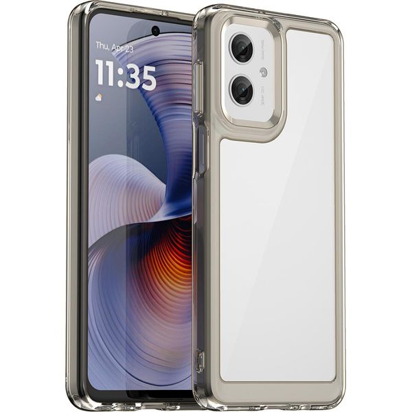 Custodia Per Motorola Moto G55 Trasparente, Antiurto Tpu Silicone Custodia Protettiva Grigio Titanio-image