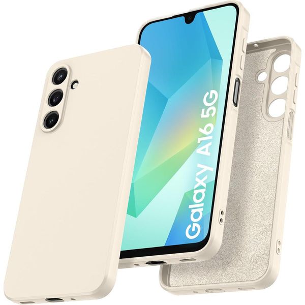 Custodia Per Samsung Galaxy A16 Morbido Silicone Liquido, Custodia In Gomma Antiurto Bianco Sporco-image
