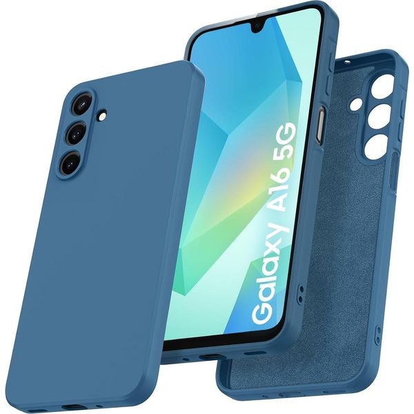 Custodia Per Samsung Galaxy A16 Morbido Silicone Liquido, Custodia In Gomma Antiurto Blu-image